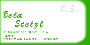 bela stelzl business card
